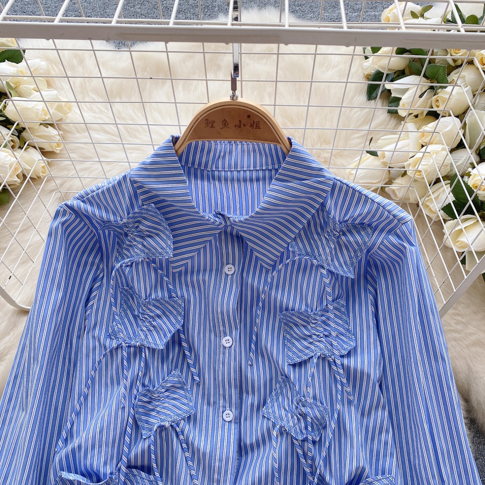 Spring Korean style tops puff sleeve shirt for women