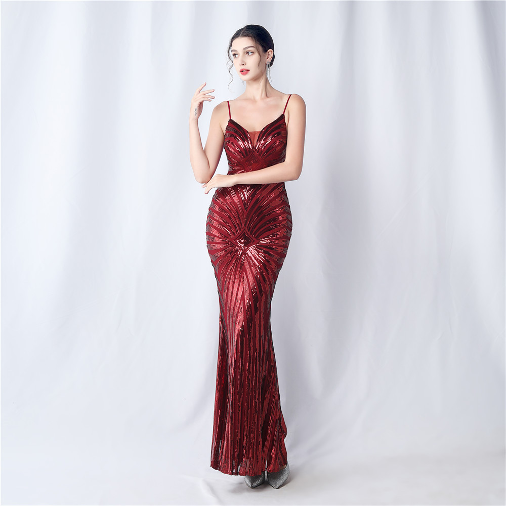 Clipping colors annual meeting wedding sling evening dress