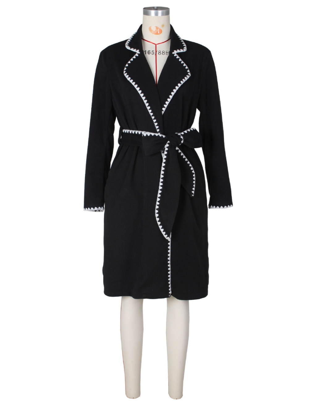 Woolen lapel coat long long sleeve overcoat for women