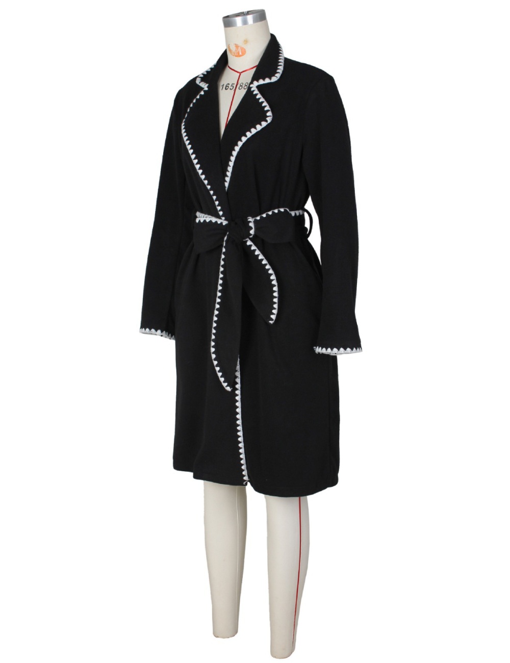 Woolen lapel coat long long sleeve overcoat for women