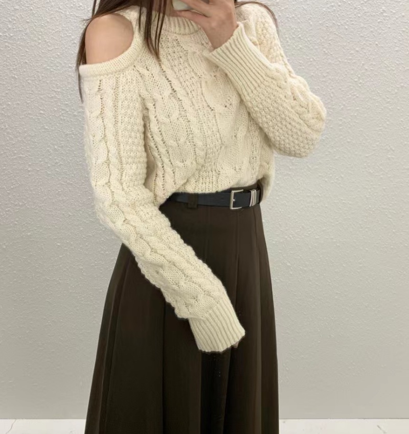 Loose personality Korean style long sleeve twist sweater