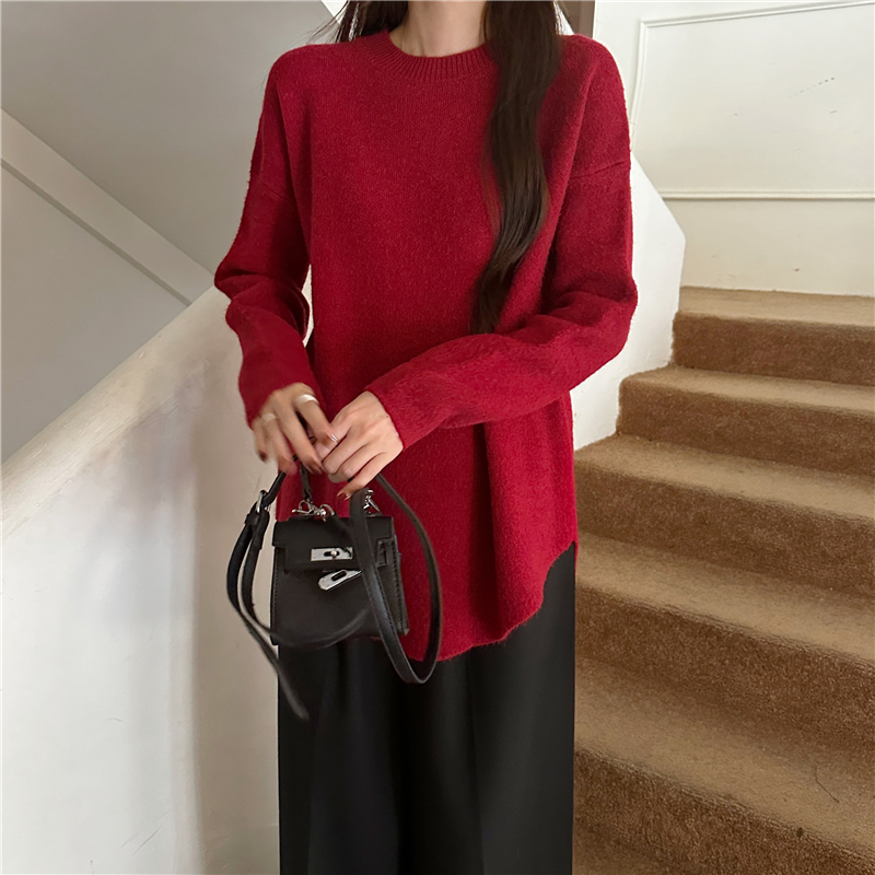 Wears outside pullover thick Japanese style lazy sweater