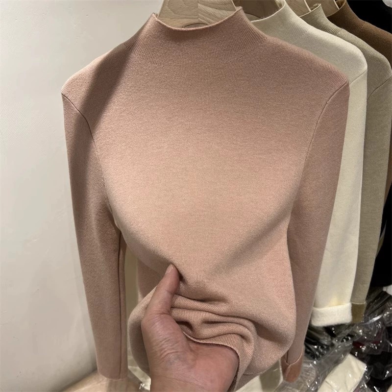 Thick mink velvet slim sweater for women