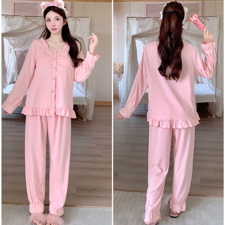 Homewear autumn cardigan thermal thick pajamas a set for women