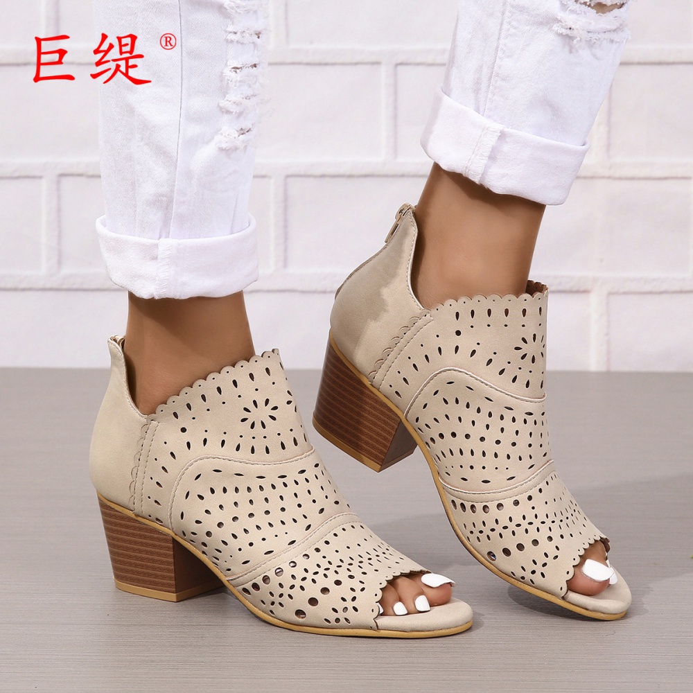 Large yard sandals fish mouth lazy shoes for women