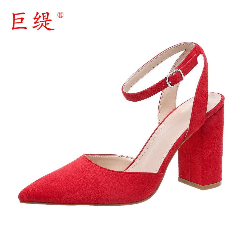 Hasp high-heeled fashion pointed sandals for women