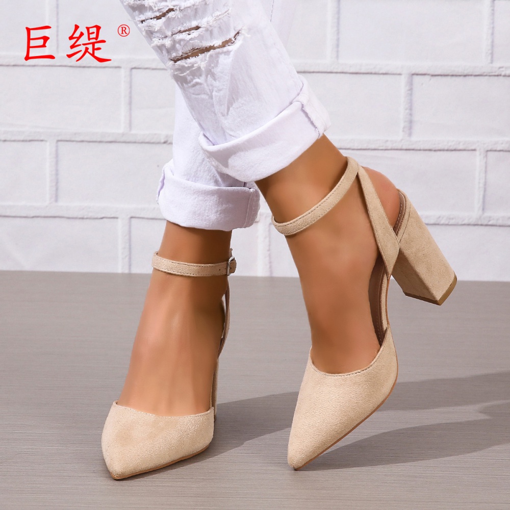 Hasp high-heeled fashion pointed sandals for women
