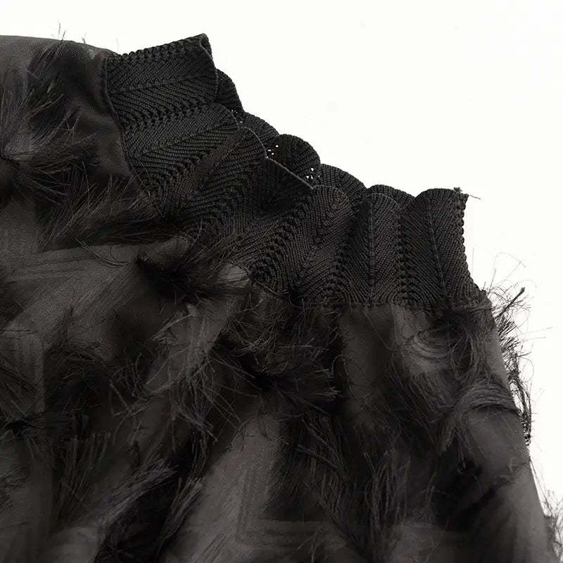Tassels loose long screw thread lace chiffon dress