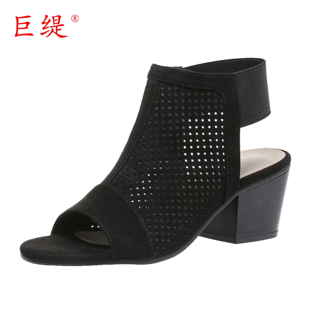 European style high-heeled lazy shoes round fashion sandals