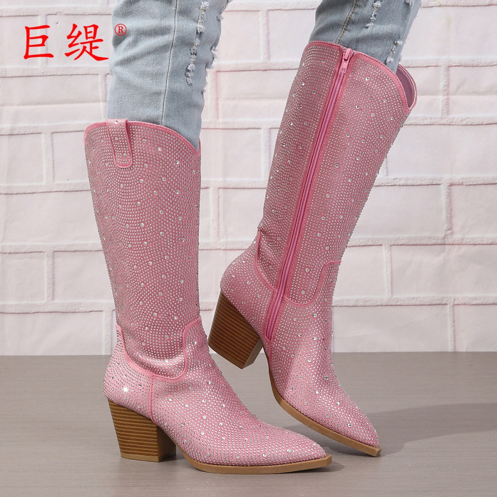 Rhinestone thigh boots autumn and winter boots for women
