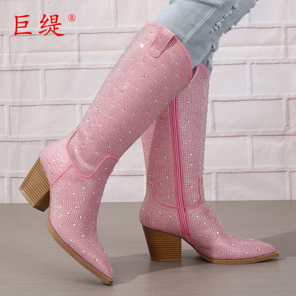 Rhinestone thigh boots autumn and winter boots for women