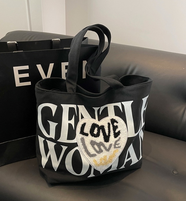 Travel heart commuting portable canvas bag for women
