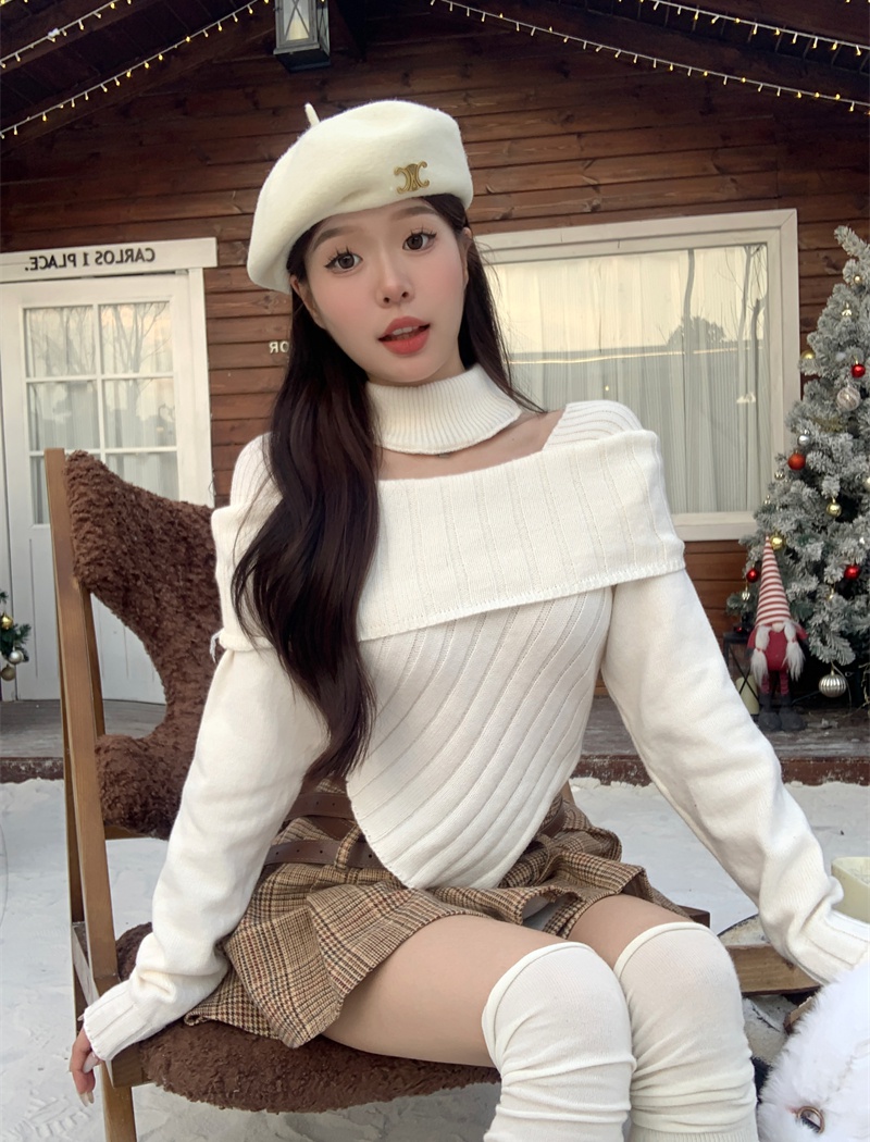 Strapless tops halter sweater for women