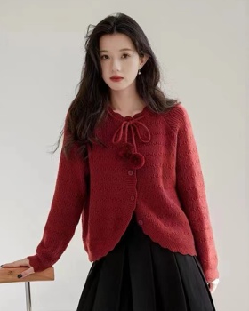 Autumn and winter lazy sweater knitted hairball cardigan