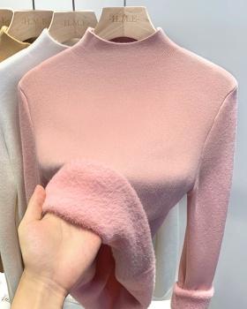 Thick knitted sweater thermal bottoming shirt for women