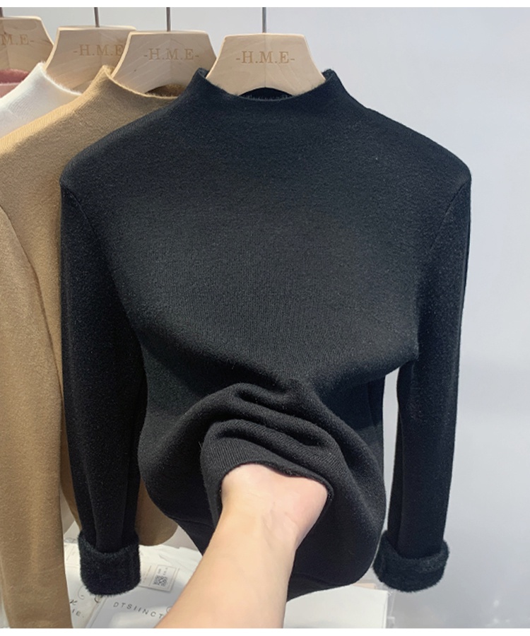 Thick knitted sweater thermal bottoming shirt for women