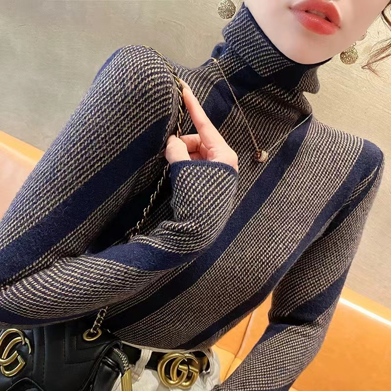 Western style bottoming shirt slim sweater for women