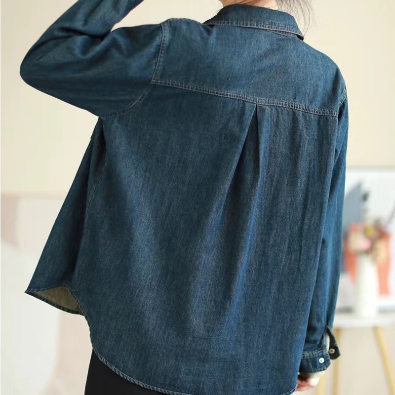 Art slim shirt loose single-breasted coat for women