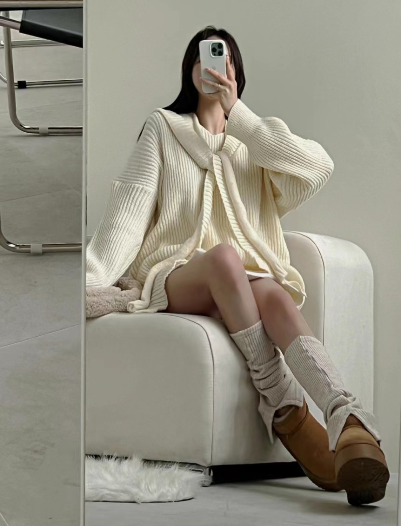 Hooded sweet lazy shawl tender loose niche sweater