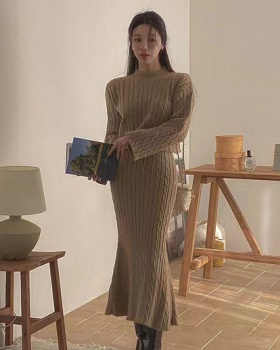 Korean style long skirt mermaid sweater 3pcs set