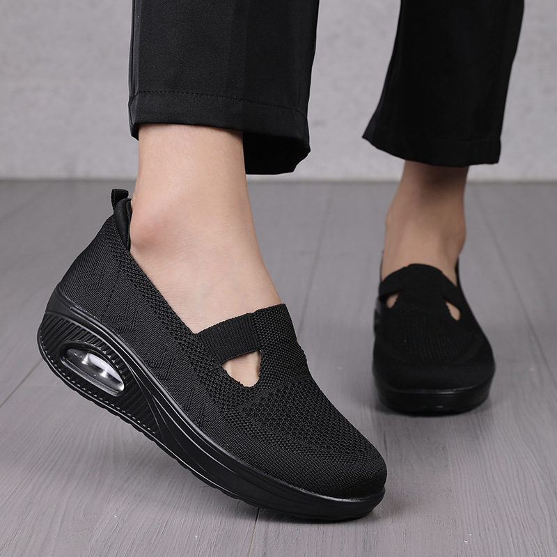 Slipsole mesh air shoes thick crust shoes for women