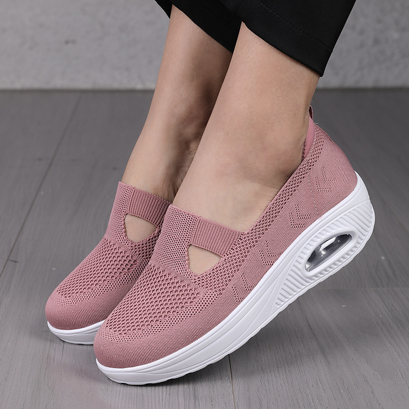 Slipsole mesh air shoes thick crust shoes for women