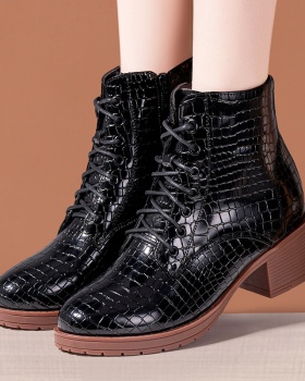 Middle-heel short boots slim martin boots for women