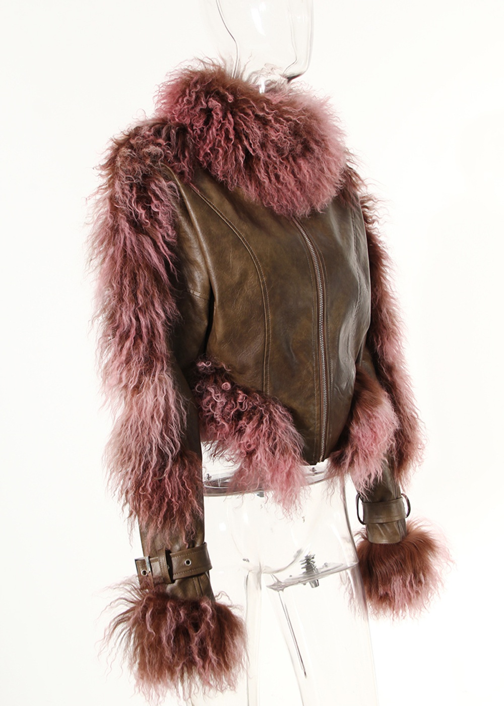 Shoulder pads spicegirl leather coat winter coat for women
