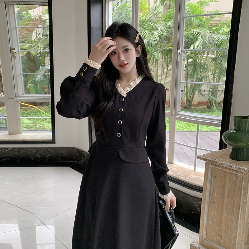Pinched waist spring France style dress for women
