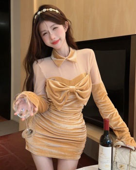 Velvet banquet sexy spicegirl sweet dress