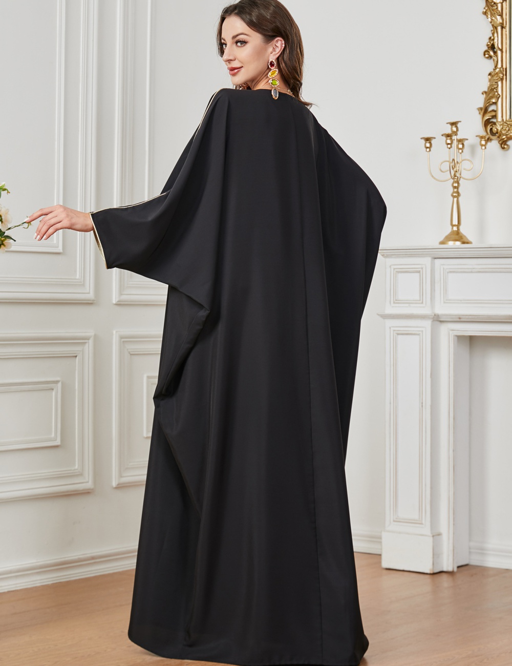 Tassels bat sleeve Casual loose pure dress for women