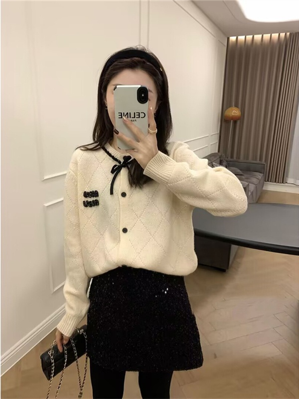 Autumn and winter chanelstyle cardigan temperament sweater
