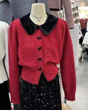Knitted sweet sweater fresh Korean style coat for women