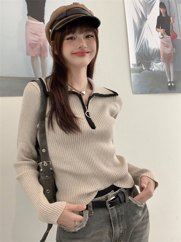 Autumn and winter knitted tops bottoming sweater