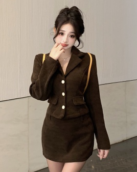 Chanelstyle short skirt temperament business suit 2pcs set