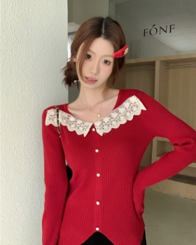 Western style show young sweet style pit stripe sweater