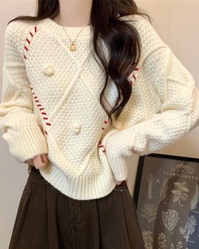 High quality Korean style red christmas pullover sweater