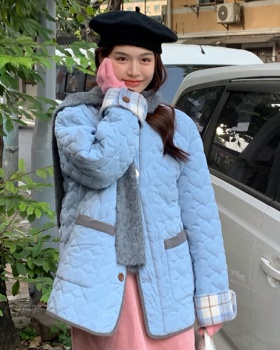 Korean style thick cotton coat clip cotton heart coat