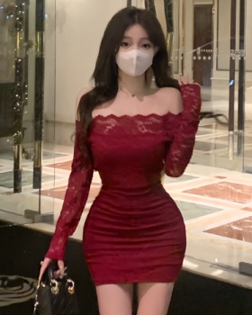 Bottoming christmas package hip lace dress