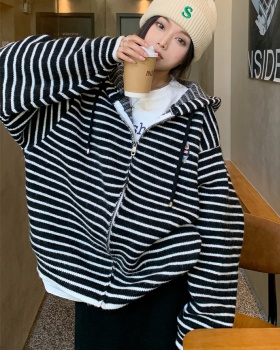 Korean style hooded cardigan Casual sweater for women