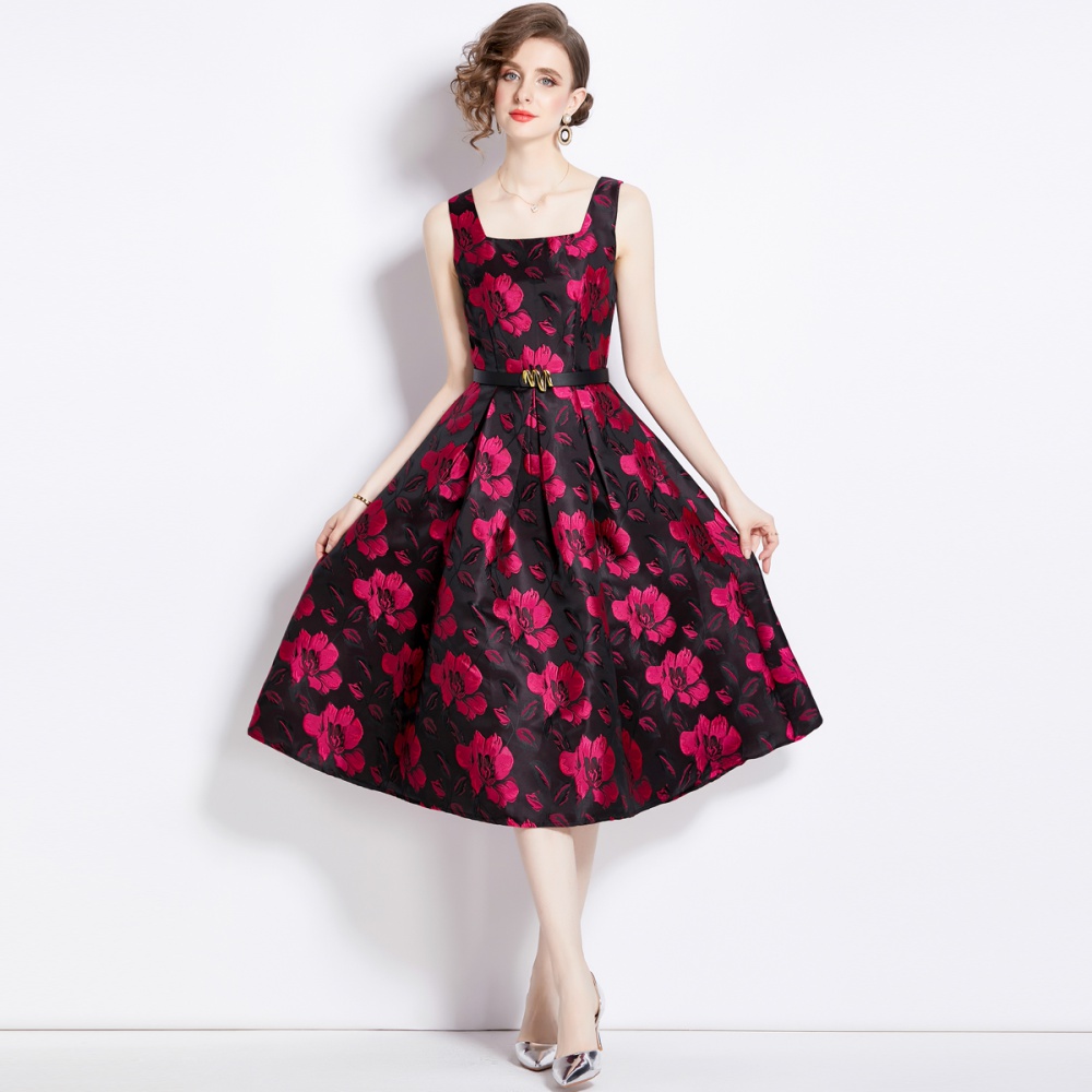 France style refinement jacquard spring dress