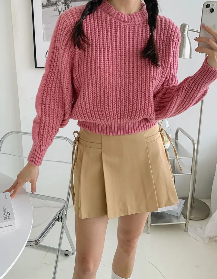 Pullover round neck tops Korean style sweater