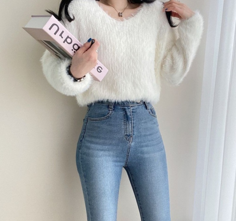 All-match short Korean style sweater loose simple lazy tops