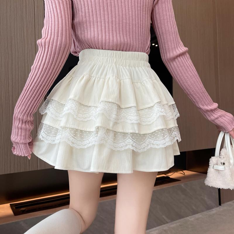 Cake autumn and winter short skirt lace skirt for women