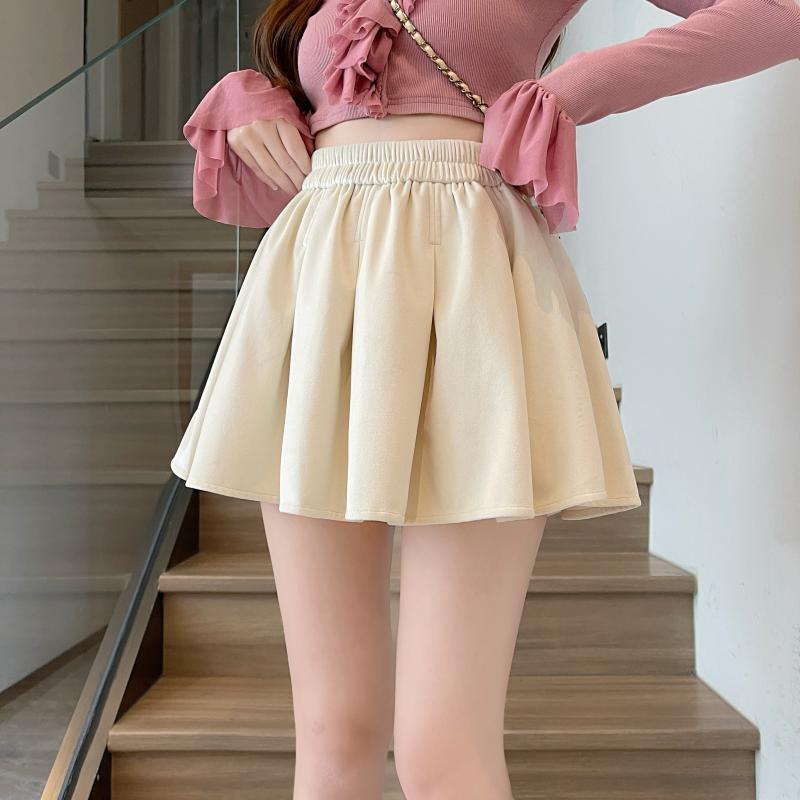 Pleated skirt velvet short skirt for women