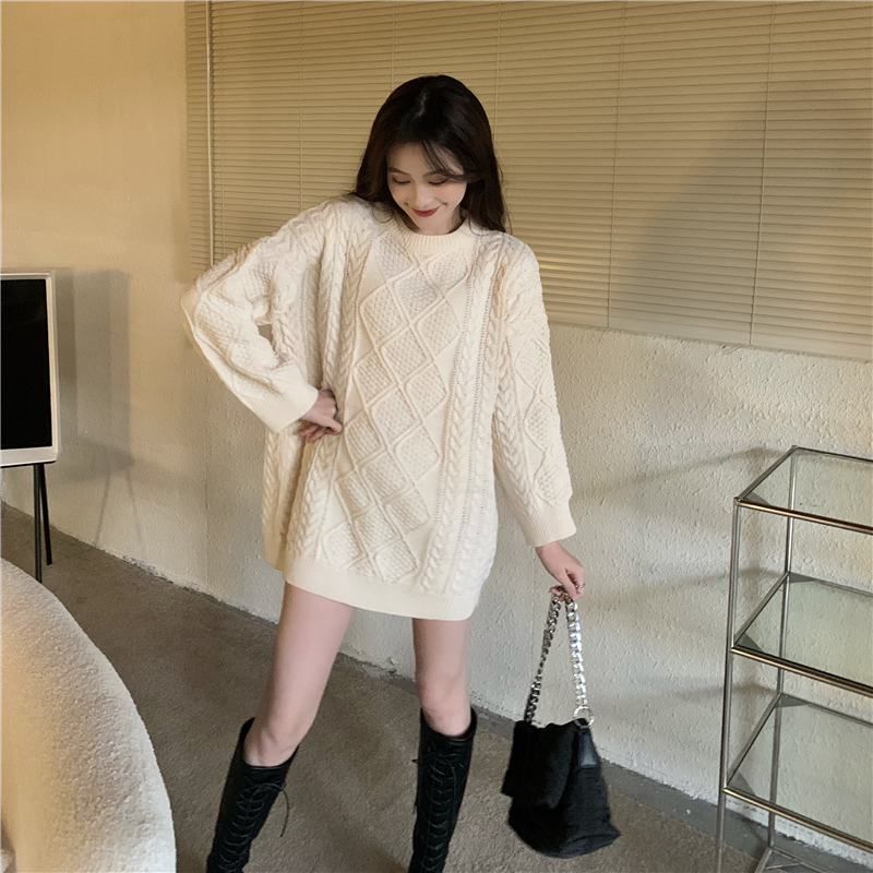 Loose autumn and winter lazy tops pullover long sweater