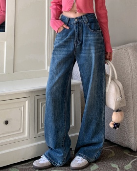 Cozy all-match jeans loose wide leg pants for women