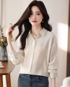 White all-match shirt long sleeve niche tops for women