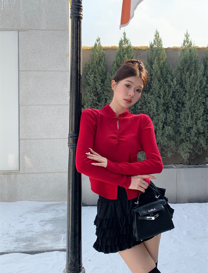 Knitted enticement sweater autumn and winter tops