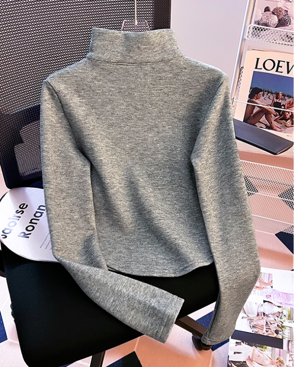 Half zip thick hoodie Pseudo-two tops for women